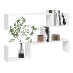 Wall Shelves 2pcs White 39.4"X5.9"X7.9" Engineered Wood 807268