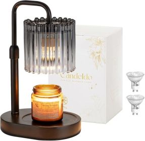 Candle Warmer Lamp with Timer: Black Candle Warming Lamp Height Adjustable Wax Melt Warmer Dimmable Modern New Home Bedroom Decor Christmas House