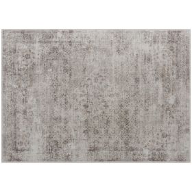 HOMCOM Machine Washable Area Rug 4x6, Non-Slip Traditional Floor Carpet for Living Room, Bedroom, Light Mixed-Brown